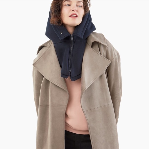 UNU Navy Blue Cotton Fleece Oversized Hooded Scarf Balaclava Removable Hood Hat main image 14